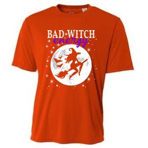 Bad Witch Energy Magic Moon And Stars And Bats Halloween Funny Gift Cooling Performance Crew T-Shirt