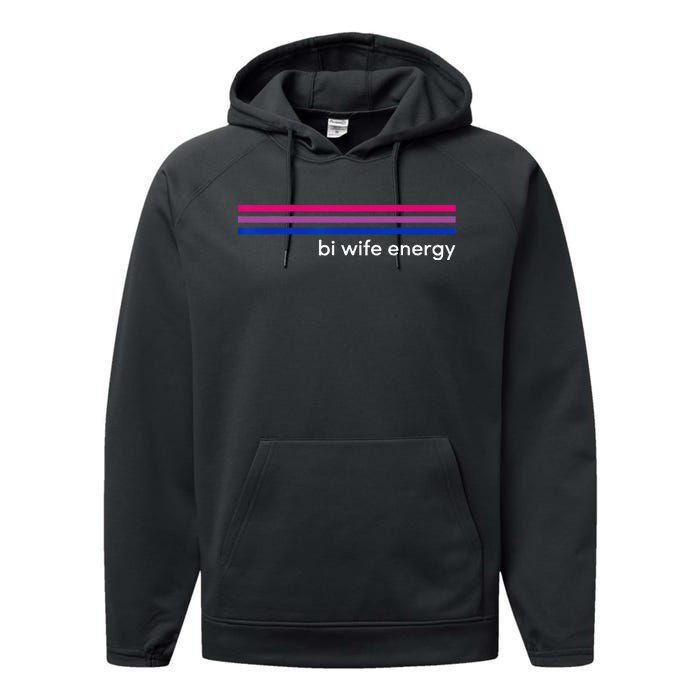 Bi Wife Energy Bisexual Pride Flag Bisexuality LGBTQ Performance Fleece Hoodie