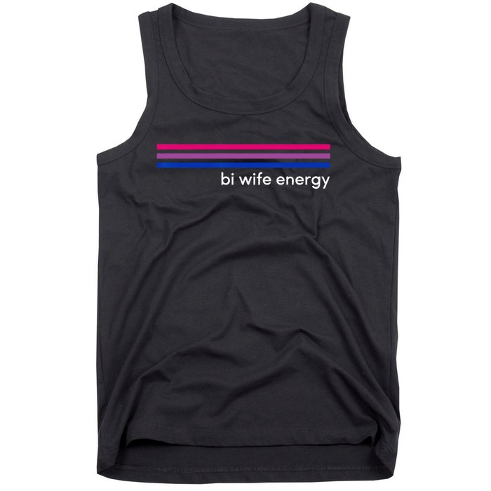 Bi Wife Energy Bisexual Pride Flag Bisexuality LGBTQ Tank Top