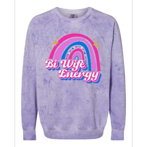 Bi Wife Energy Bisexual Pride Bisexual Flag LGBTQ Support Colorblast Crewneck Sweatshirt