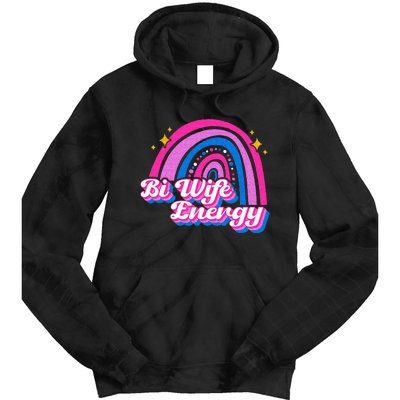 Bi Wife Energy Bisexual Pride Bisexual Flag LGBTQ Support Tie Dye Hoodie