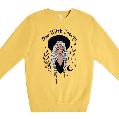 Bad Witch Energy Witchy Halloween Witchcore Cute Gift Premium Crewneck Sweatshirt