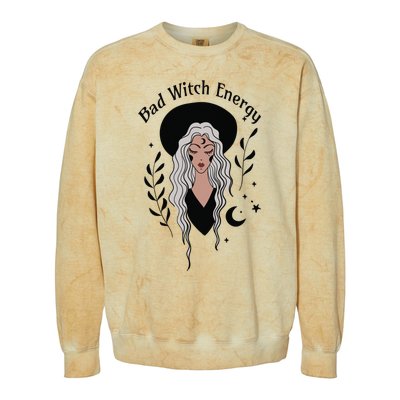 Bad Witch Energy Witchy Halloween Witchcore Cute Gift Colorblast Crewneck Sweatshirt