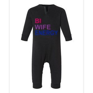 Bi Wife Energy Bisexual Bi Pride Infant Fleece One Piece