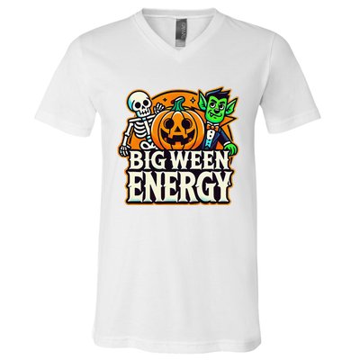 Big Ween Energy Halloween Funny V-Neck T-Shirt