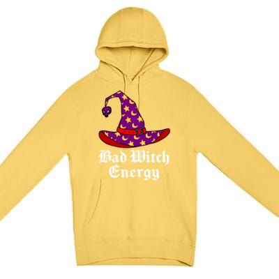 Bad Witch Energy Salem Witches Hat Halloween Spells Potions Cool Gift Premium Pullover Hoodie