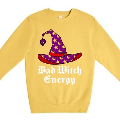 Bad Witch Energy Salem Witches Hat Halloween Spells Potions Cool Gift Premium Crewneck Sweatshirt