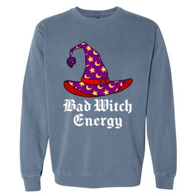 Bad Witch Energy Salem Witches Hat Halloween Spells Potions Cool Gift Garment-Dyed Sweatshirt