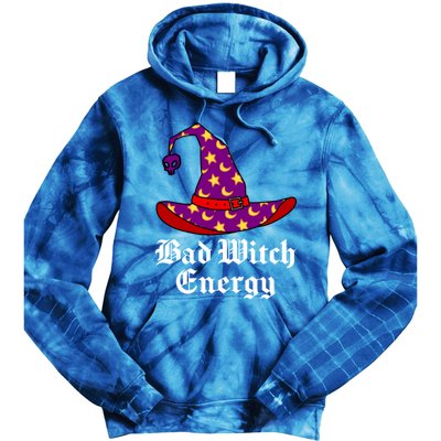 Bad Witch Energy Salem Witches Hat Halloween Spells Potions Cool Gift Tie Dye Hoodie