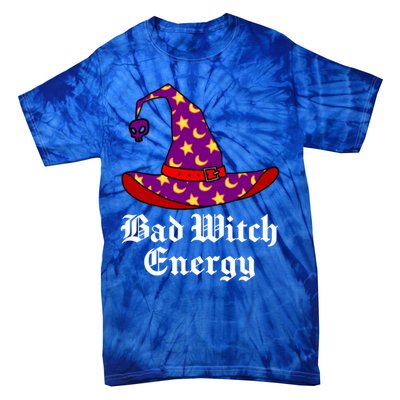 Bad Witch Energy Salem Witches Hat Halloween Spells Potions Cool Gift Tie-Dye T-Shirt