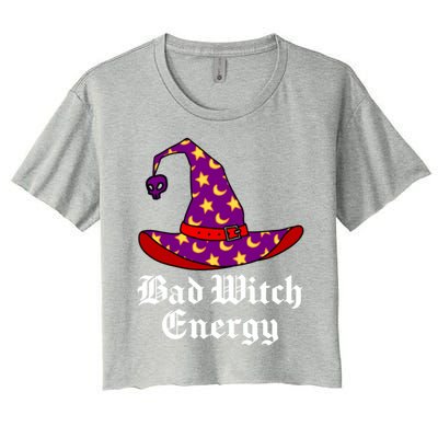 Bad Witch Energy Salem Witches Hat Halloween Spells Potions Cool Gift Women's Crop Top Tee