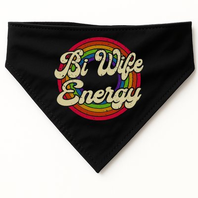 Bi Wife Energy LGBTQ Retro Vintage USA-Made Doggie Bandana