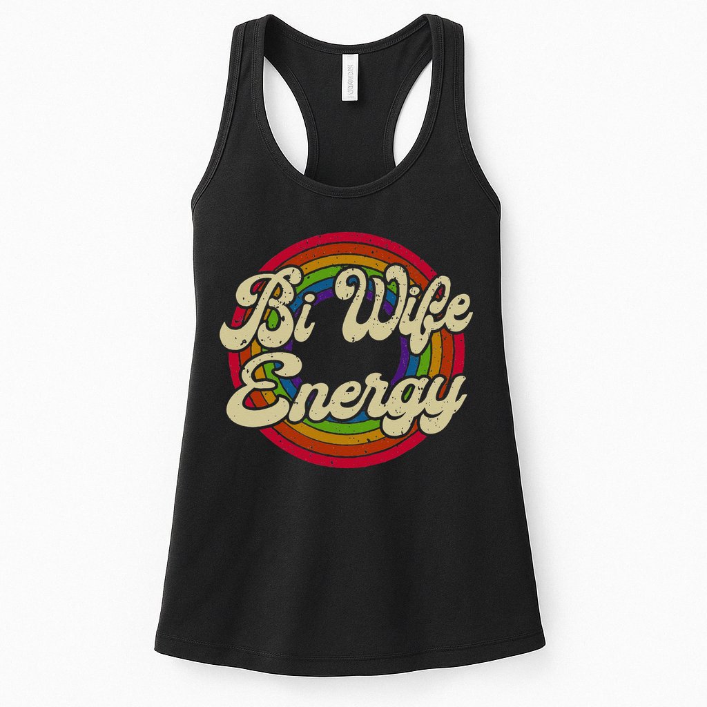 Bi Wife Energy LGBTQ Retro Vintage Womens Tank Top