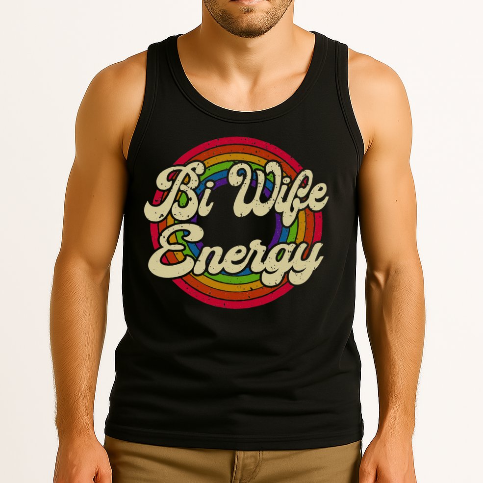 Bi Wife Energy LGBTQ Retro Vintage Tank Top