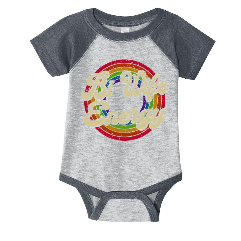 Bi Wife Energy LGBTQ Retro Vintage Infant Baby Jersey Bodysuit