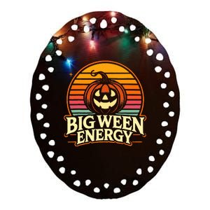 Big Ween Energy Carved Pumpkins Ceramic Oval Ornament