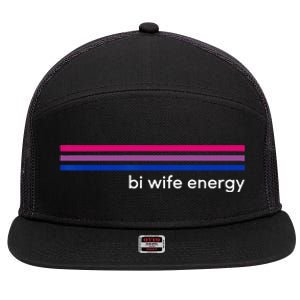 Bi Wife Energy Bisexual Pride Flag Bisexuality LGBTQ 7 Panel Mesh Trucker Snapback Hat