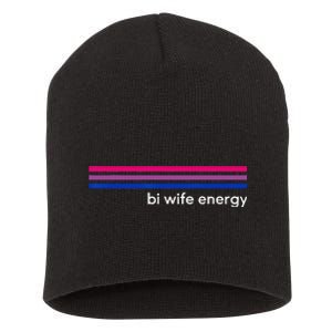 Bi Wife Energy Bisexual Pride Flag Bisexuality LGBTQ Short Acrylic Beanie