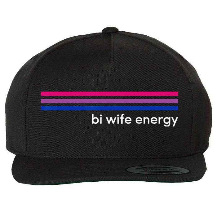 Bi Wife Energy Bisexual Pride Flag Bisexuality LGBTQ Wool Snapback Cap