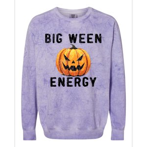 Big Ween Energy Spooky Pumpkin Face Halloween Colorblast Crewneck Sweatshirt