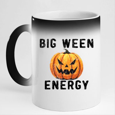 Big Ween Energy Spooky Pumpkin Face Halloween 11oz Black Color Changing Mug