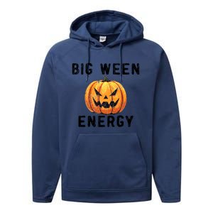 Big Ween Energy Spooky Pumpkin Face Halloween Performance Fleece Hoodie