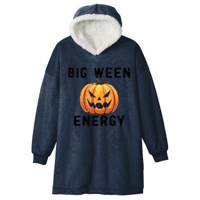 Big Ween Energy Spooky Pumpkin Face Halloween Hooded Wearable Blanket