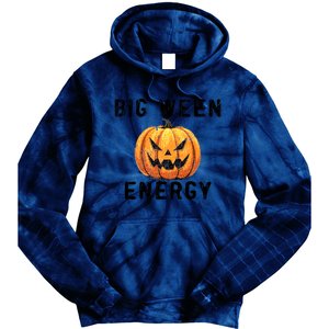 Big Ween Energy Spooky Pumpkin Face Halloween Tie Dye Hoodie