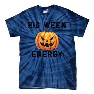 Big Ween Energy Spooky Pumpkin Face Halloween Tie-Dye T-Shirt