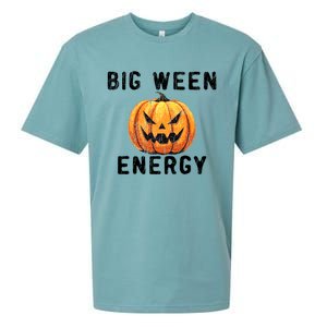 Big Ween Energy Spooky Pumpkin Face Halloween Sueded Cloud Jersey T-Shirt