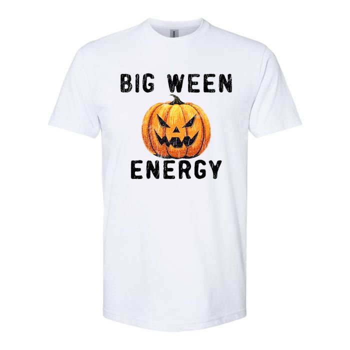 Big Ween Energy Spooky Pumpkin Face Halloween Softstyle CVC T-Shirt