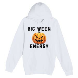 Big Ween Energy Spooky Pumpkin Face Halloween Premium Pullover Hoodie