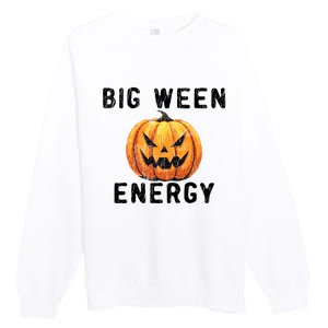 Big Ween Energy Spooky Pumpkin Face Halloween Premium Crewneck Sweatshirt