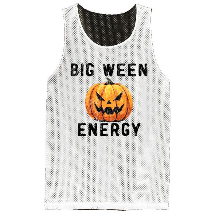 Big Ween Energy Spooky Pumpkin Face Halloween Mesh Reversible Basketball Jersey Tank