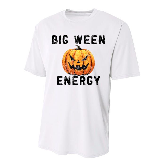 Big Ween Energy Spooky Pumpkin Face Halloween Performance Sprint T-Shirt