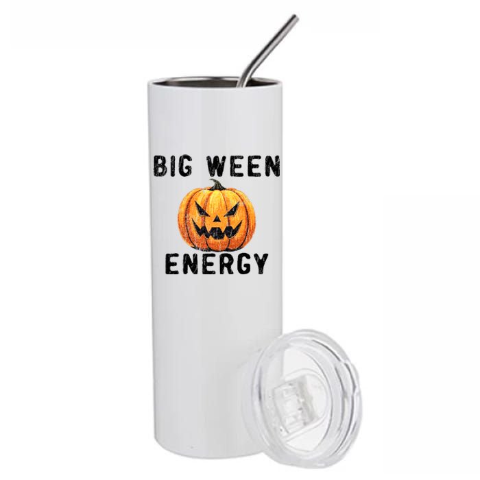 Big Ween Energy Spooky Pumpkin Face Halloween Stainless Steel Tumbler