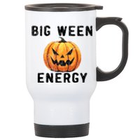 Big Ween Energy Spooky Pumpkin Face Halloween Stainless Steel Travel Mug