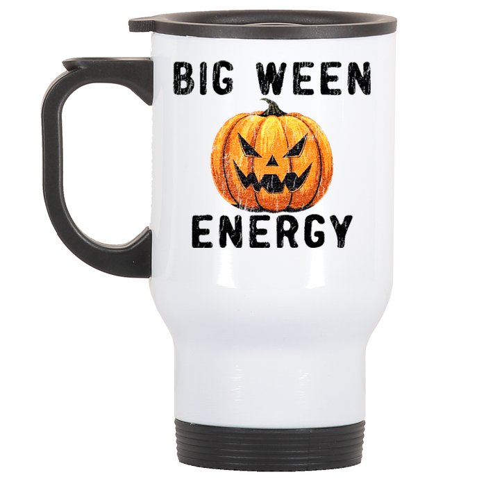 Big Ween Energy Spooky Pumpkin Face Halloween Stainless Steel Travel Mug