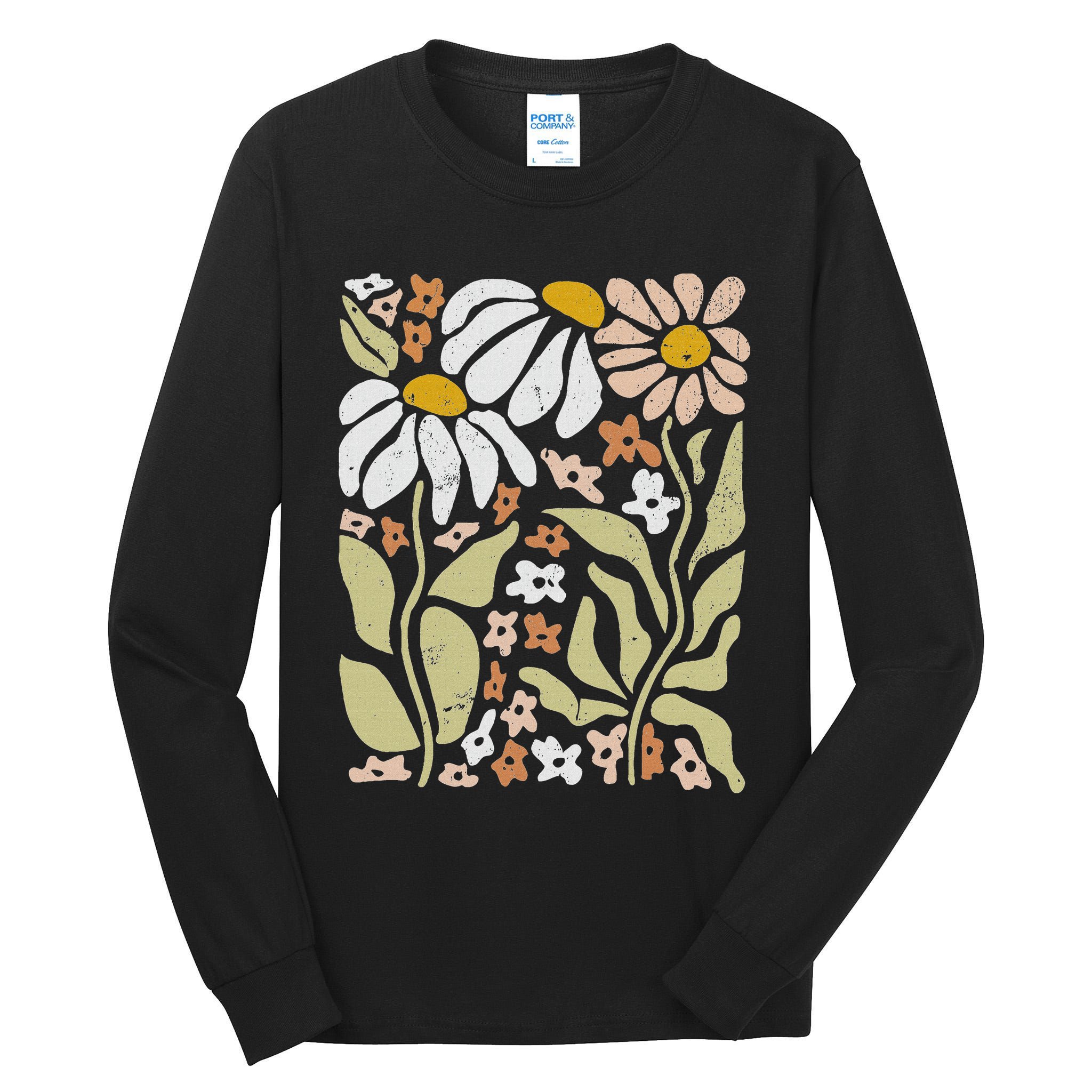Boho Wildflowers Floral Nature Flower Tall Long Sleeve T-Shirt