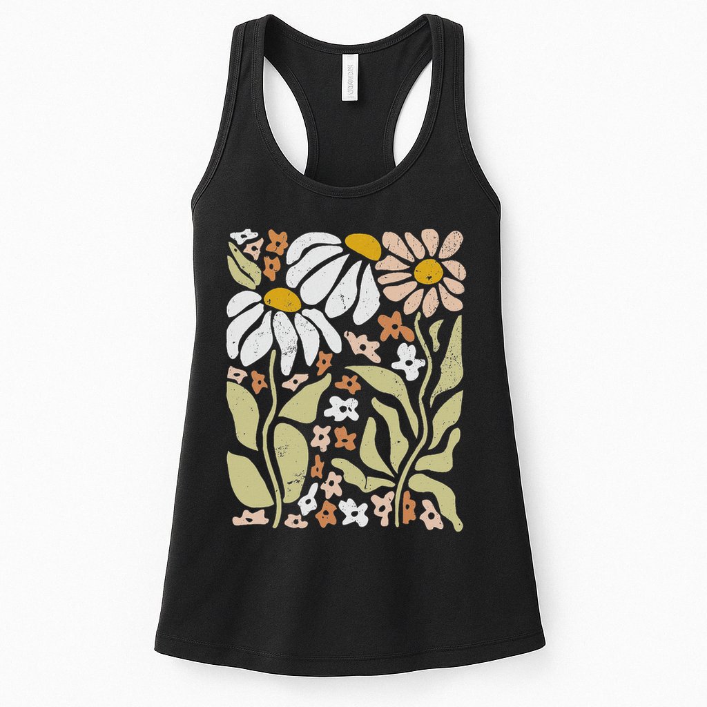 Boho Wildflowers Floral Nature Flower Womens Tank Top