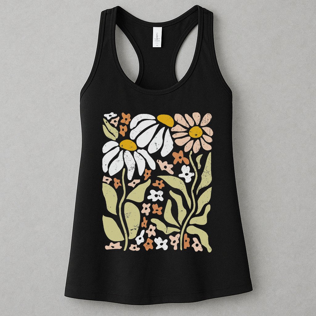 Boho Wildflowers Floral Nature Flower Womens Tank Top