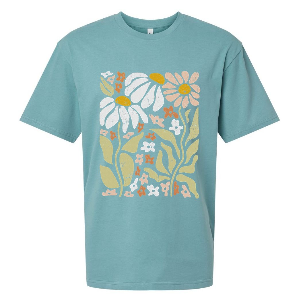 Boho Wildflowers Floral Nature Flower Sueded Cloud Jersey T-Shirt