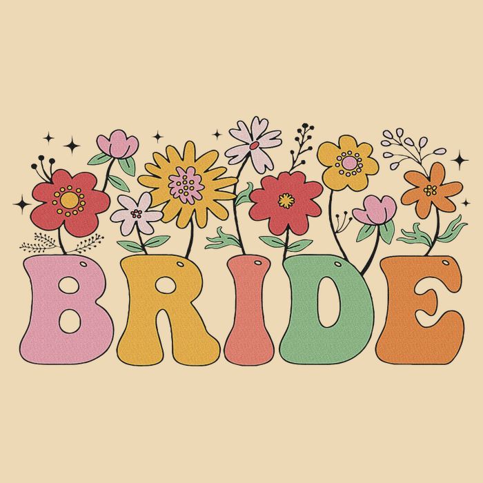 Bride Wildflower Floral Bridal Party Wedding Bachelorette Drawstring Bag