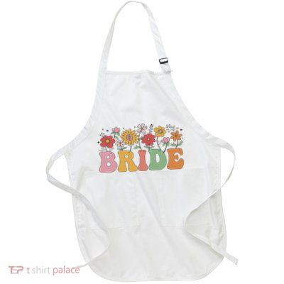 Bride Wildflower Floral Bridal Party Wedding Bachelorette Apron