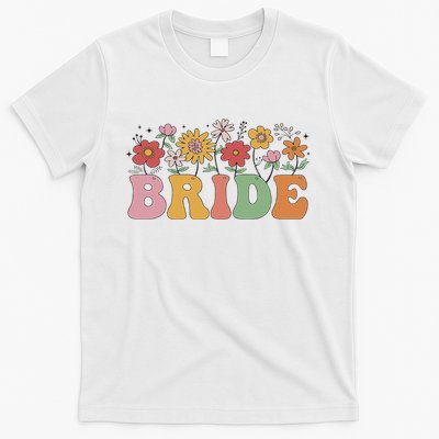 Bride Wildflower Floral Bridal Party Wedding Bachelorette T-Shirt