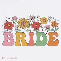 Bride Wildflower Floral Bridal Party Wedding Bachelorette Premium T-Shirt