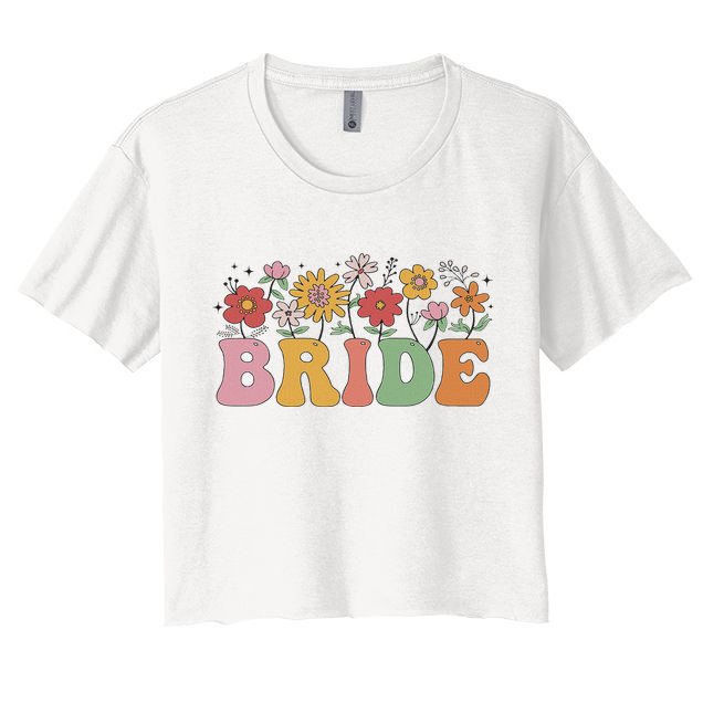 Bride Wildflower Floral Bridal Party Wedding Bachelorette Crop Top