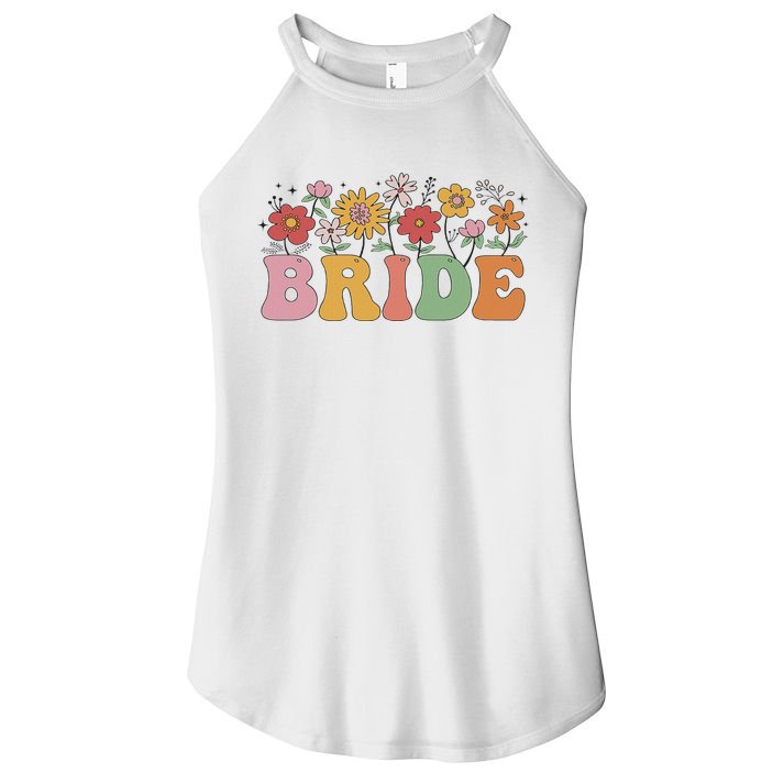 Bride Wildflower Floral Bridal Party Wedding Bachelorette Women's Perfect Tri Rocker Tank