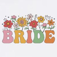 Bride Wildflower Floral Bridal Party Wedding Bachelorette Womens T-Shirt