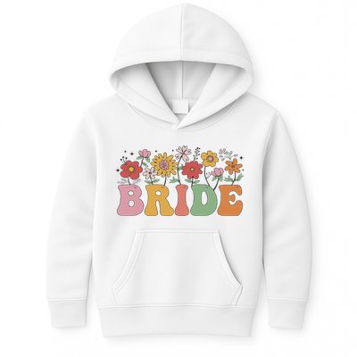 Bride Wildflower Floral Bridal Party Wedding Bachelorette Kids Hoodie